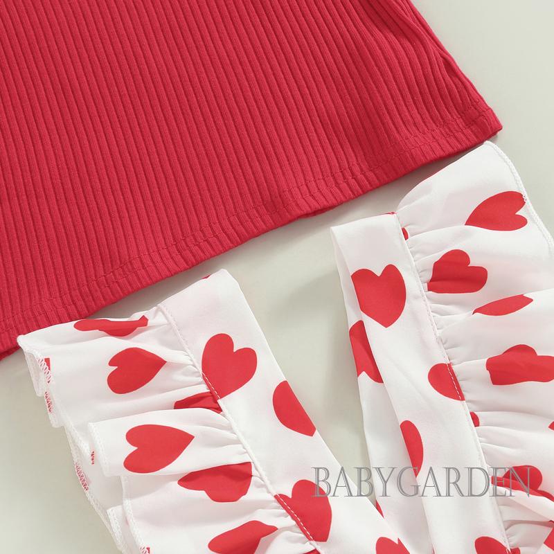 Set Đồ Mùa Hè 3 Món Gồm Áo Thun Cổ Tròn In Họa Tiết Trái Tim Màu Trơn Và Quần Ngắn Kèm Băng Đô Cho Bé Gái 6-24 Tháng Tuổi