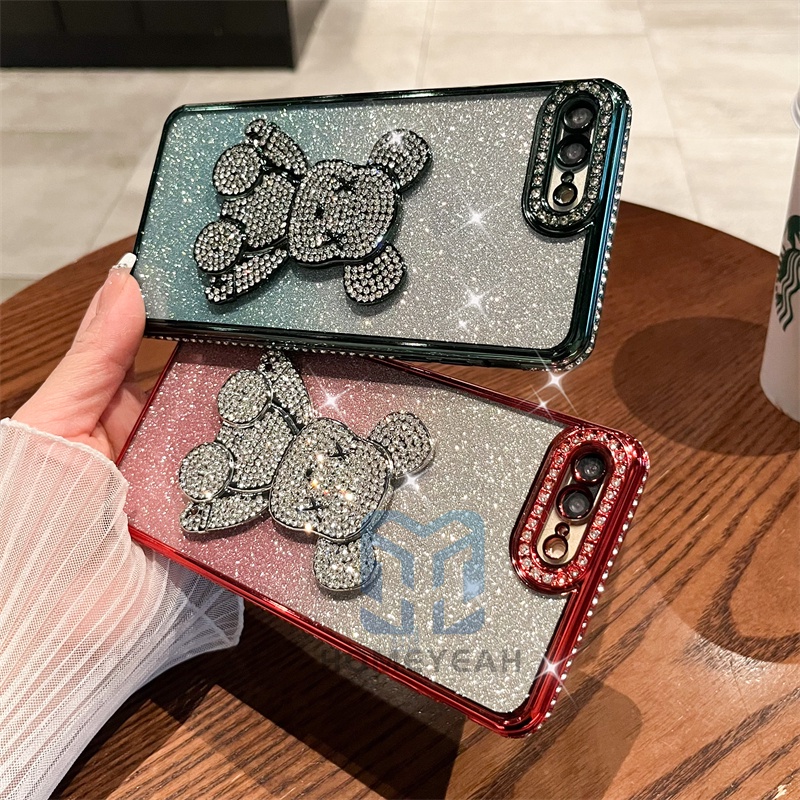 Ốp Điện Thoại In Hình Gấu Sang Trọng Cho iPhone 7 8 Plus se 2020 se 2022 ipx x xr xs max se2020