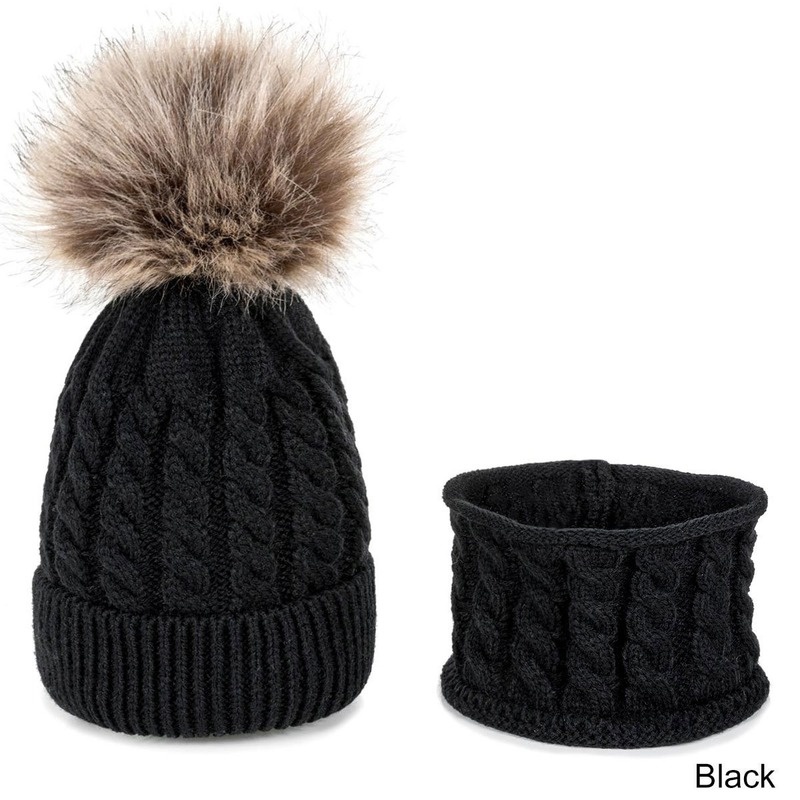 Set Mũ Len + Khăn Choàng Cổ Dệt Kim Thời Trang Thu Đông Dành Cho Bé Trai Và Bé Gái 0-3 Tuổi