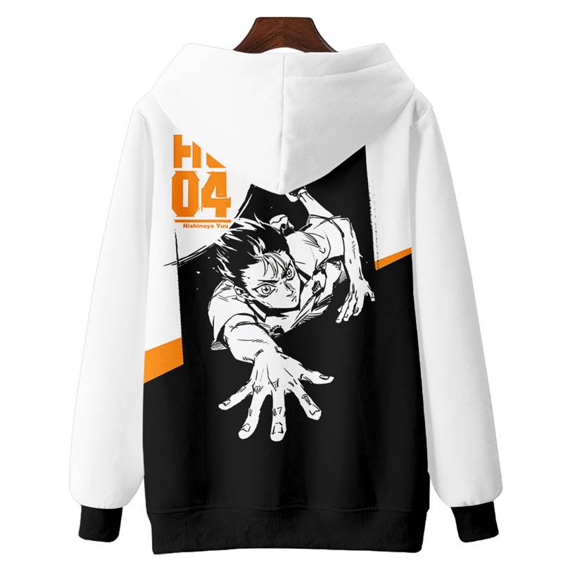 Áo Khoác Tay Dài Có Khóa Kéo In Họa Tiết Haikyuu 3D Thời Trang Cho Nam Và Nữ Mới