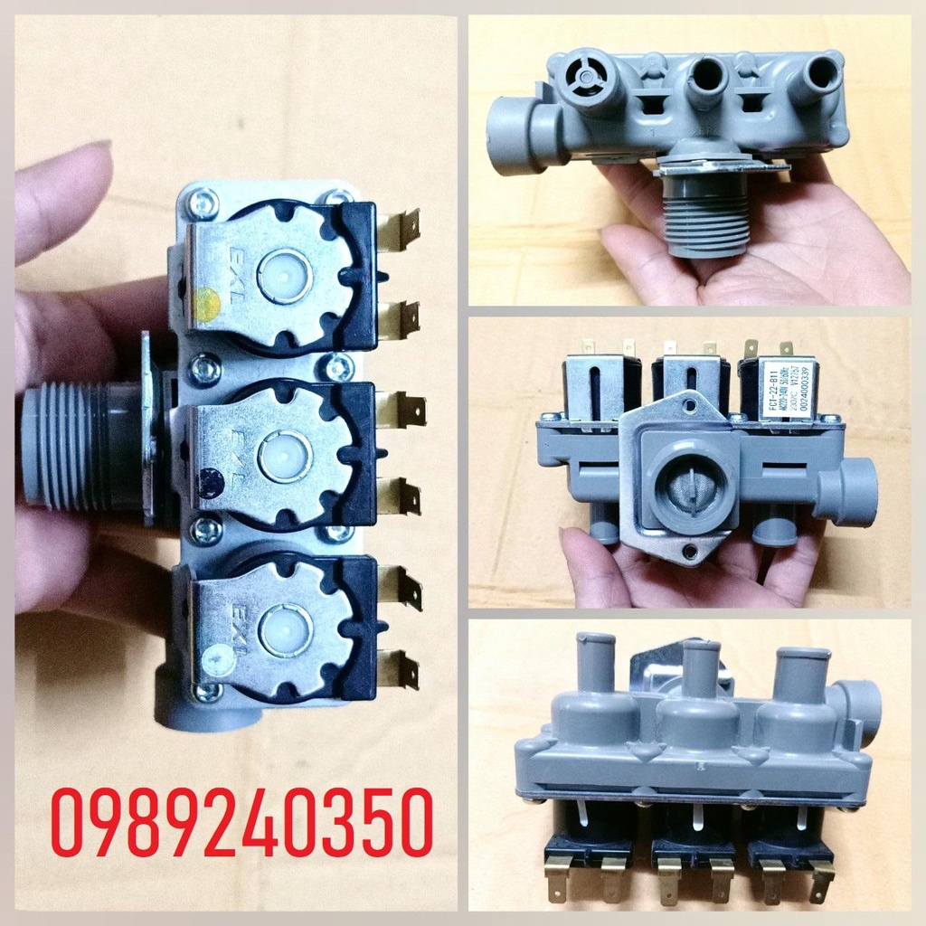 Van cấp nước máy giặt AQUA cửa ngang 3 cổng 220V chính hãng