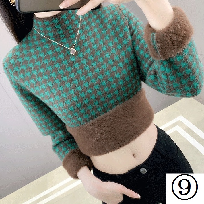 Áo Sweater Lông Cừu Dày Dặn Ấm Áp Thời Trang Mùa Thu Đông Cho Nữ