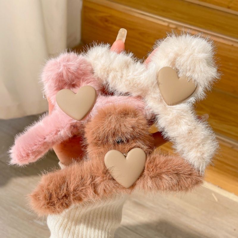 Kẹp Tóc Lông Xù Kiểu Hoạt Hình Đáng Yêu Thời Trang Hàn Quốc Cho Nữ