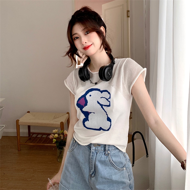 NRVP Áo Thun Nữ Ngắn Tay Gợi Cảm Thời Trang Mùa Hè Hàn Quốc 2023