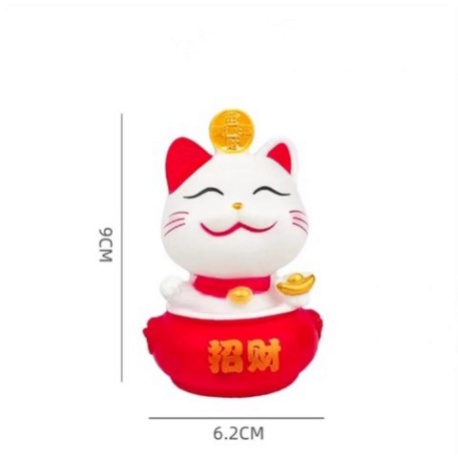 trang trí bánh sinh nhật [FREESHIP❤️] mèo thần tài ngồi hũ