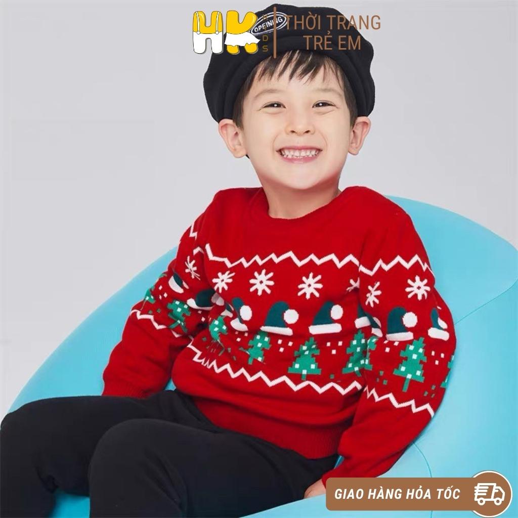 Áo len Noel cho bé HK KIDS, áo len noen cao cấp mềm mịn đanh lì cho bé diện trong mùa giáng sinh sz 1-10 tuổi