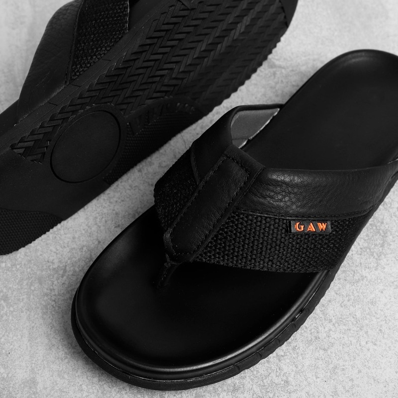 Gaw leather canvas thongs G9166