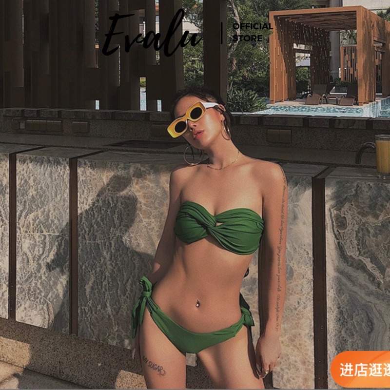 Set bikini 2 mảnh xanh