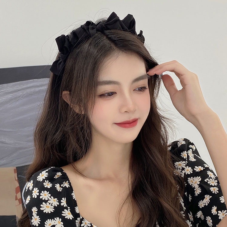 Băng Đô Cài Tóc Vải Satin Thắt Nơ Ba Chiều Đơn Giản Thời Trang Dành Cho Nữ