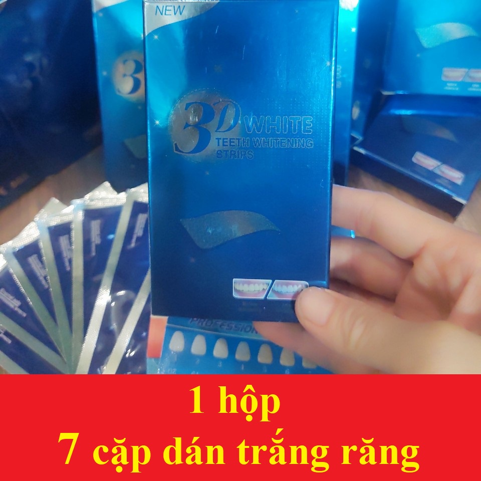 Miếng dán trắng răng tiện lợi 3D 5D White Teeth Whitening Strips (hộp 7 cặp)