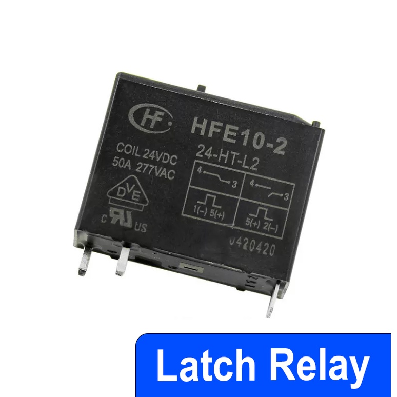 Rơ le 50A giữ trạng thái HFE10-2 HongFa HFE10-1 9V 12V 24V Latch Relay