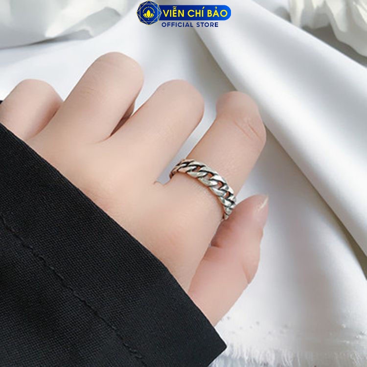 Nhẫn xích nữ hở chất liệu bạc Thái 925 thời trang phụ kiện trang sức nữ Viễn Chí Bảo N000072