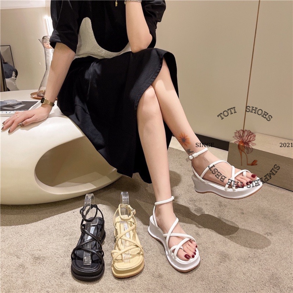 SANDAL XUỒNG TOTIIE STORE - GIÀY THỜI TRANG QUAI NGANG CHÉO DÂY MẢNH ĐẾ BẰNG NỮ TÍNH - S2212110