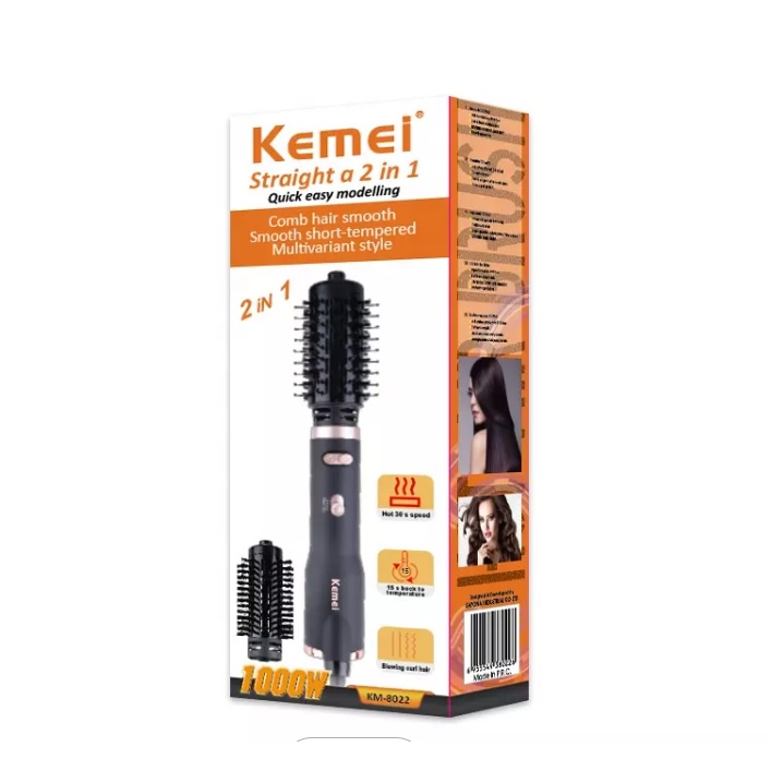 Lược Sấy Xoay Tự Động - Uốn Xoăn Uốn Cúp Kemei KM 8022
