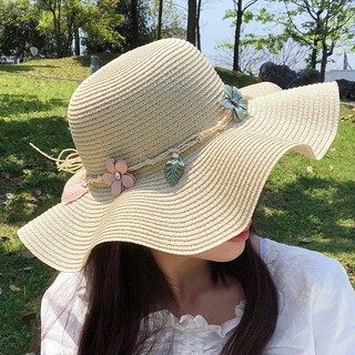 Nón cói rộng vành đính hoa thời trang hàn quốc cho nữ