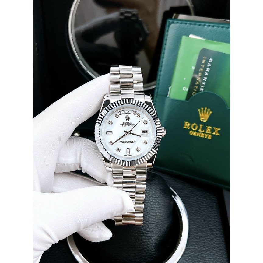 Đồng hồ đeo tay nam, đồng hồ nam ROLEX máy cơ Automatic dây thép không gỉ, size nam 41mm, máy Nhật chính hãng, full box