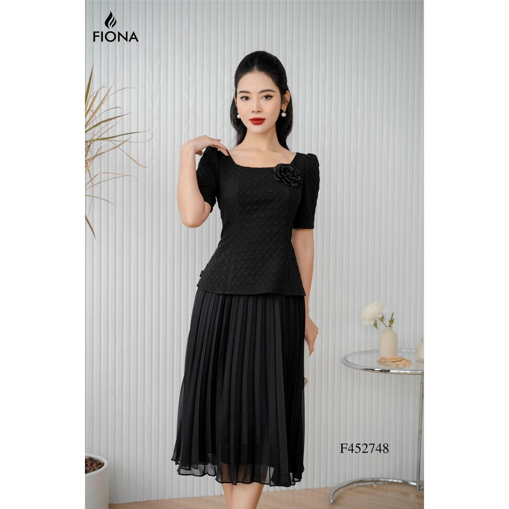 Đầm dáng xòe Fiona, màu đen F452748