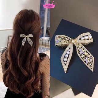 Kẹp tóc, cặp tóc bấm đính đá, đính châu cao cấp, cặp búi tóc sang trọng hình nơ
