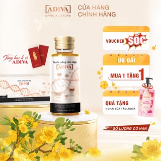 Nước Uống Làm Đẹp Collagen ADIVA 14 lọ Tặng 1 chai Sữa Tắm Adiva Sweet Memories 400ml