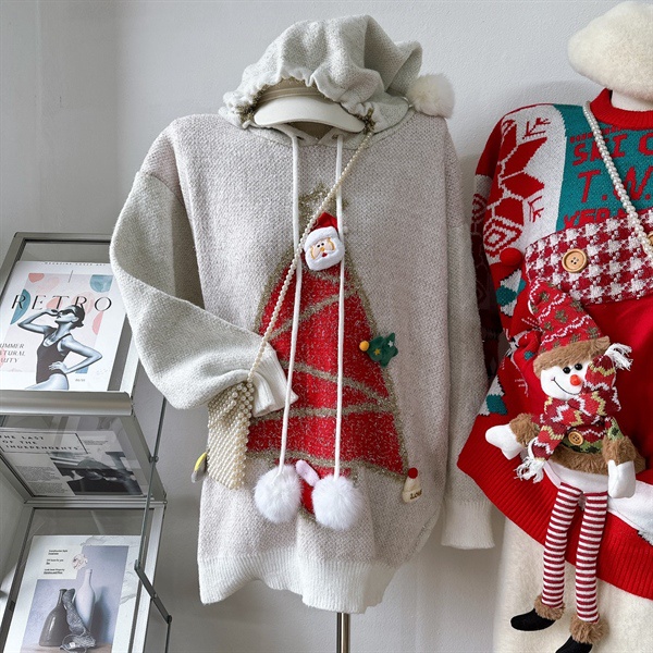 ÁO LEN NOEL MŨ KIM TUYẾN CÂY THÔNG
