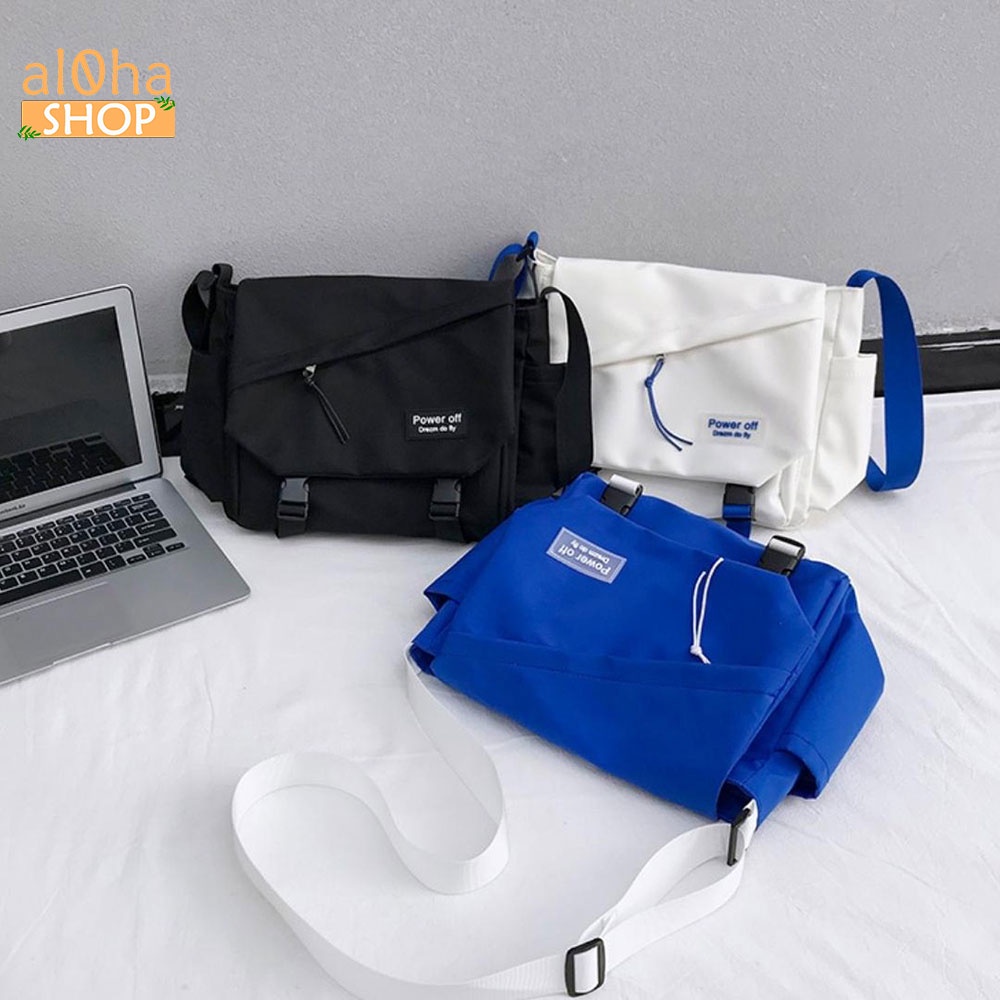 Túi đeo chéo Messenger cỡ to vải Poly cao cấp chống thấm nước, bền bỉ unisex nam nữ - al0ha Shop