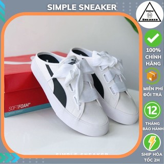 Giày Sục Puma Chính Hãng🔴FREESHIP🔴Giày Nữ Đạp Gót Puma Mule Ribbon Cột Nơ [382331 02] Simple Sneaker