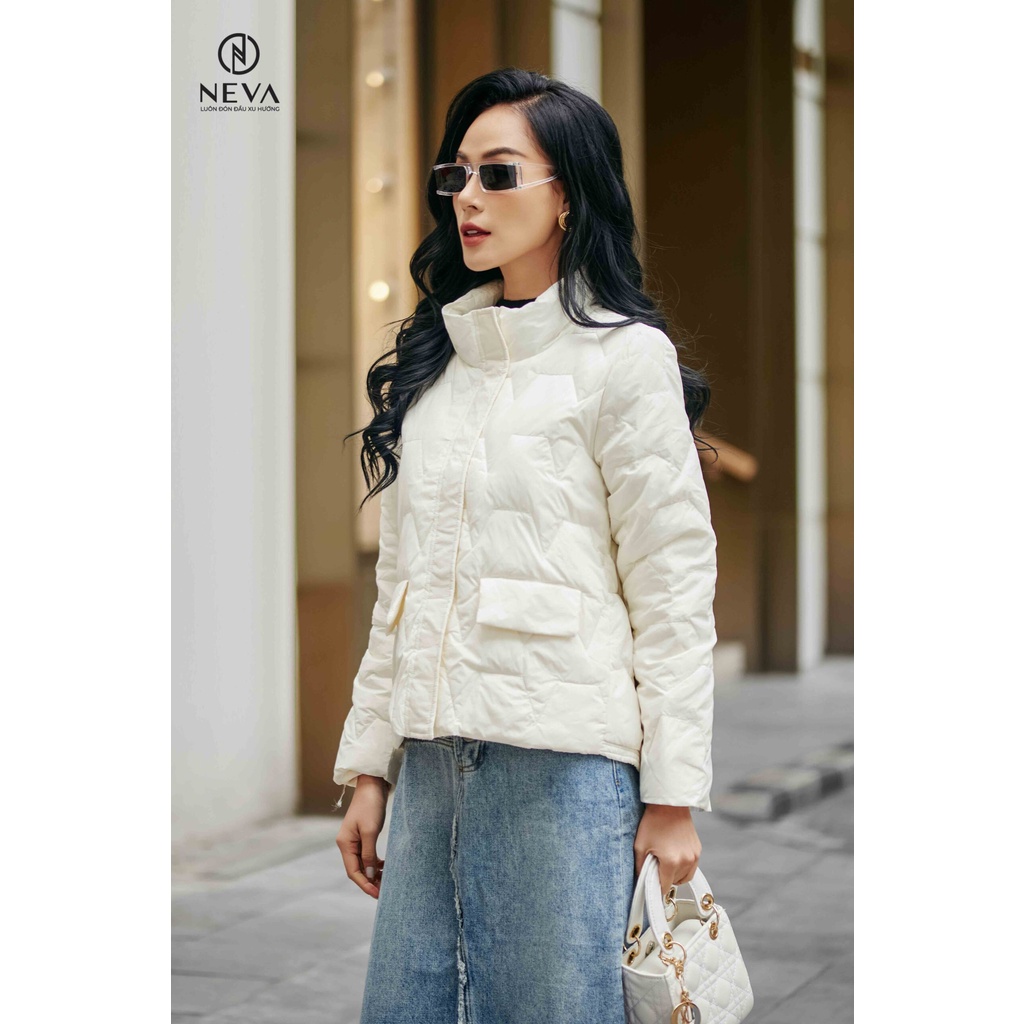 Áo phao nữ NEVA 2 màu đen - trắng 22F4W640003T011