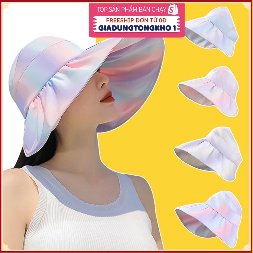 (Bán Buôn Sỉ) Mũ nón vành rộng nữ hở chop đi biển du lịch phong cách tiểu thư thời trang Cao Cấp