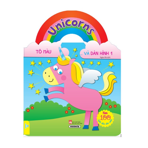 Sách - Unicorns Tô Màu Và Dán Hình - Hơn 100 hình dán siêu xinh - ndbooks