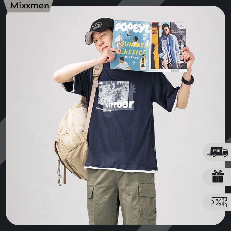 Áo Thun Nam Ngắn Tay Form Rộng In Họa Tiết Thời Trang Mixxmen TOP NAM 257V1