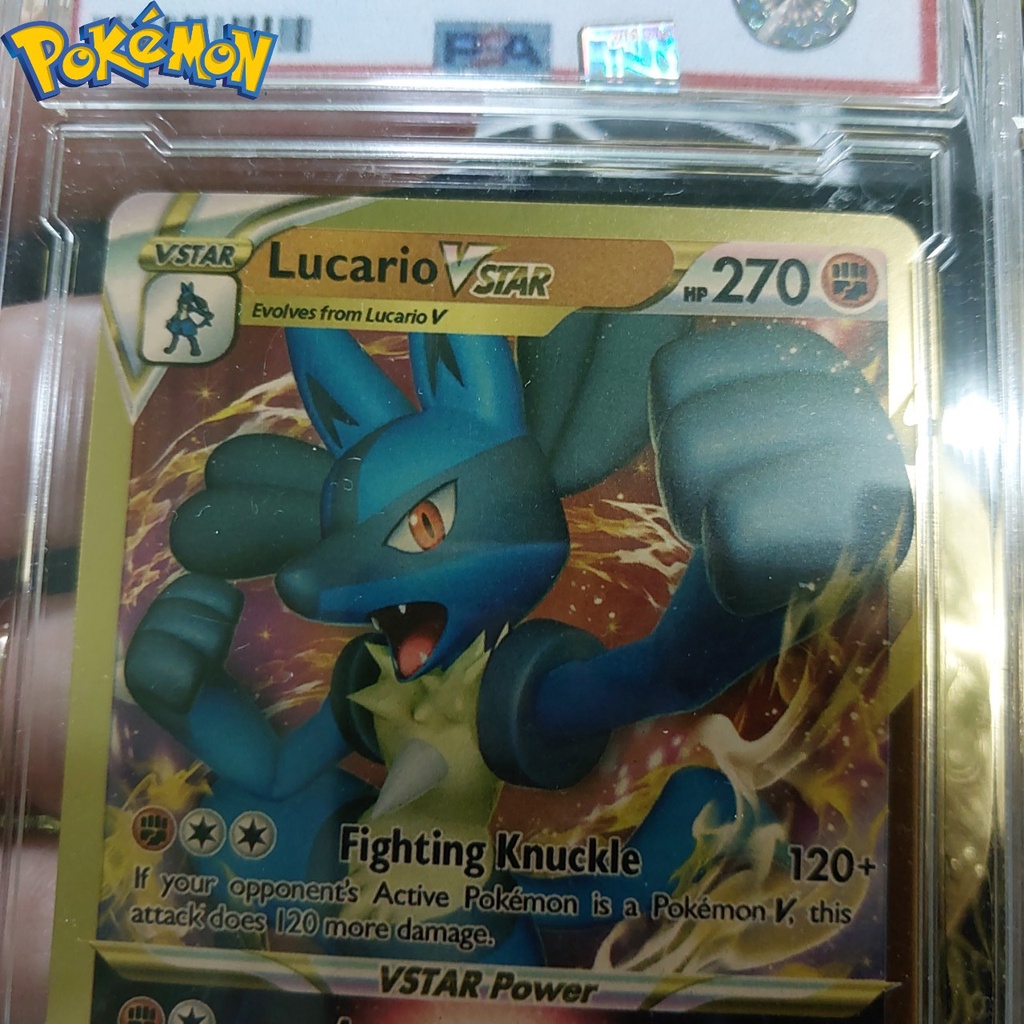 Bán thẻ pokemon nhôm mạ vàng Lucario SWSH 214 VStar kungfu Yoga Tặng kèm bảo vệ thẻ 1459 d24 53