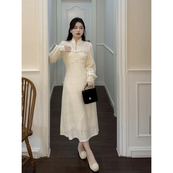 Đầm ren sườn xám cách tân cổ tàu nhẹ nhàng new 2023🌸
