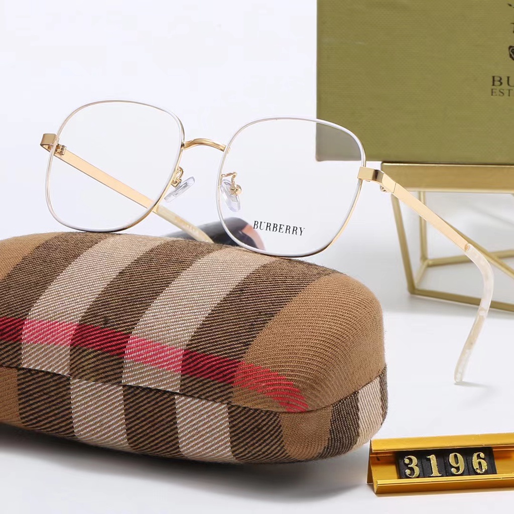 Kính Bảo Hộ Burberry 2023 Gọng Kim Loại acrylic Phẳng Thiết Kế Thời Trang Phong Cách Ý Phổ Biến Ở Âu Mỹ Với Thiết Kế Thông Thường