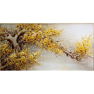 Tranh gắn đá toàn bộ - Tranh cành mai vàng