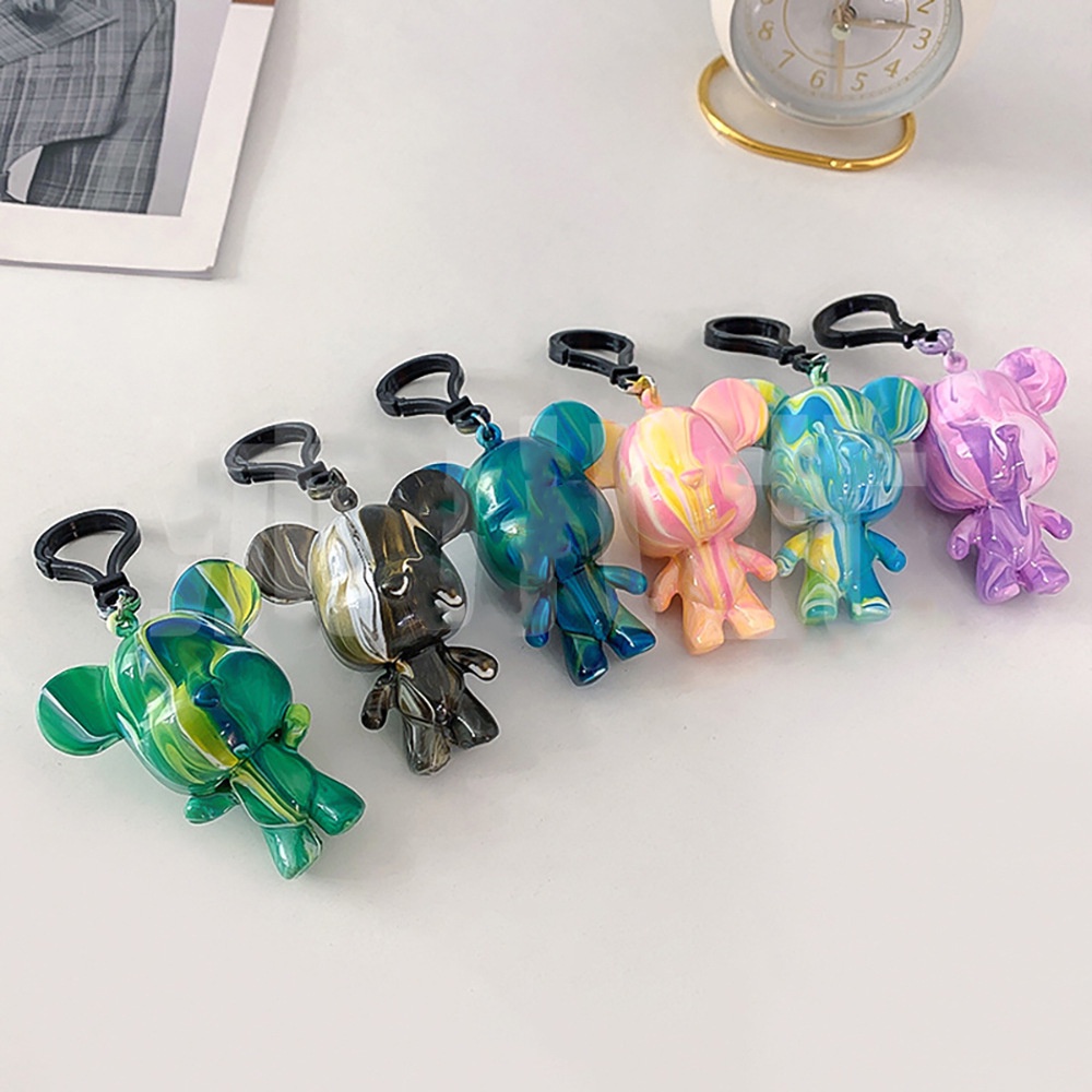 Móc Khóa Điêu Khắc Thủ Công DIY Hình Gấu Dễ Thương