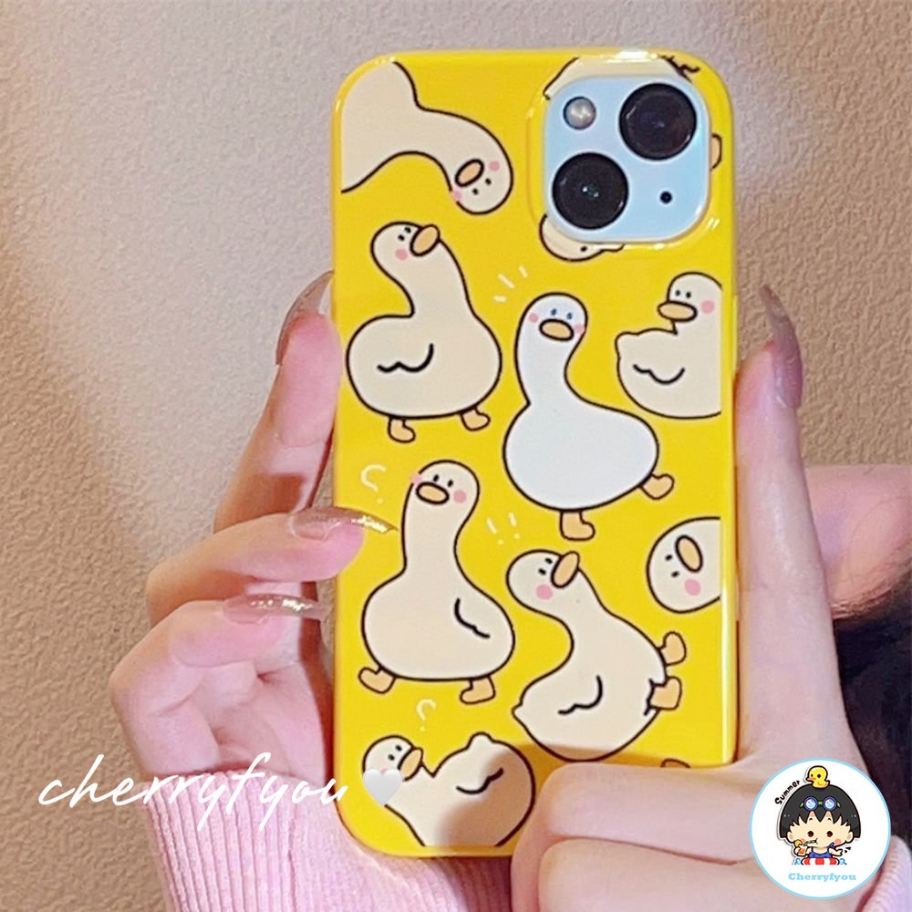 Ốp Điện Thoại TPU Mềm Bóng In Hình Vịt Dễ Thương Chống Nước Cho IPhone 14 13 12 11 Pro Max XS XR 8 7 Plus