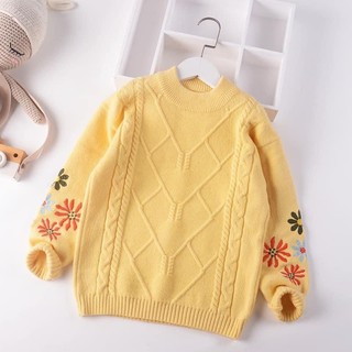 Áo Len Cổ Tròn Bé Gái