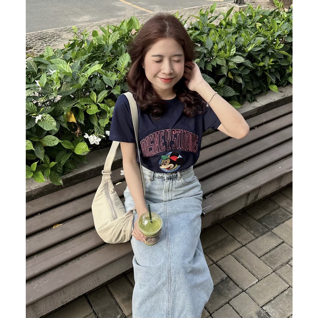 Chân váy jean dài dập lai BETH JEAN SKIRT