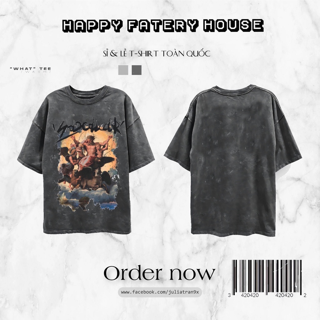Áo thun tay lỡ COTTON WASH acid Unisex dành cho nam/nữ.