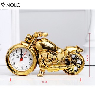 Đồng hồ để bàn trang trí model mac001 xe mô tô phân khối lớn có chuông báo thức chất liệu nhựa abs