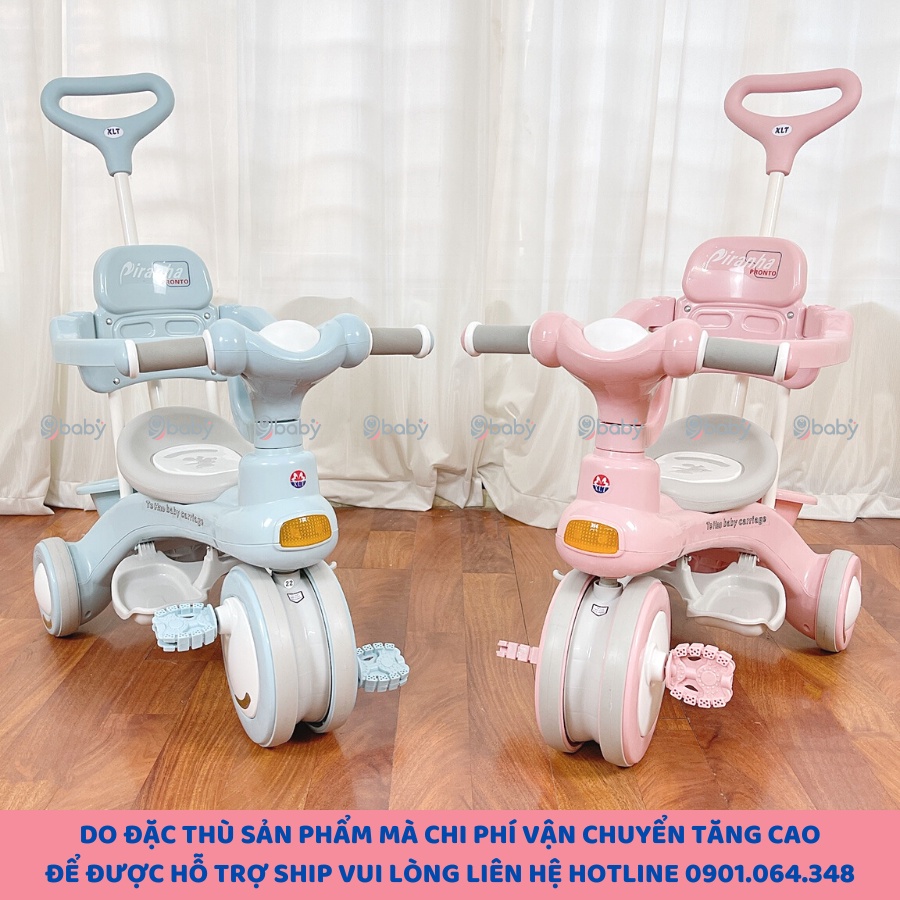 Xe đẩy kiêm xe chòi chân, xe đạp 3 bánh có khung bảo vệ an toàn cho bé 618