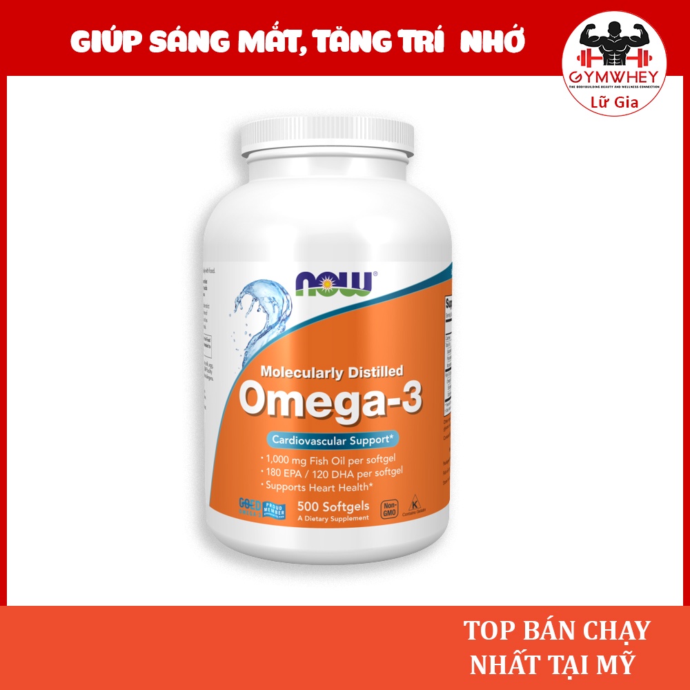 Omega 3 Bổ Sung Giúp Đep Da Chống Lão Hóa Sáng Mắt Dầu Cá Omega3 Fish Oil NOW Omega 3