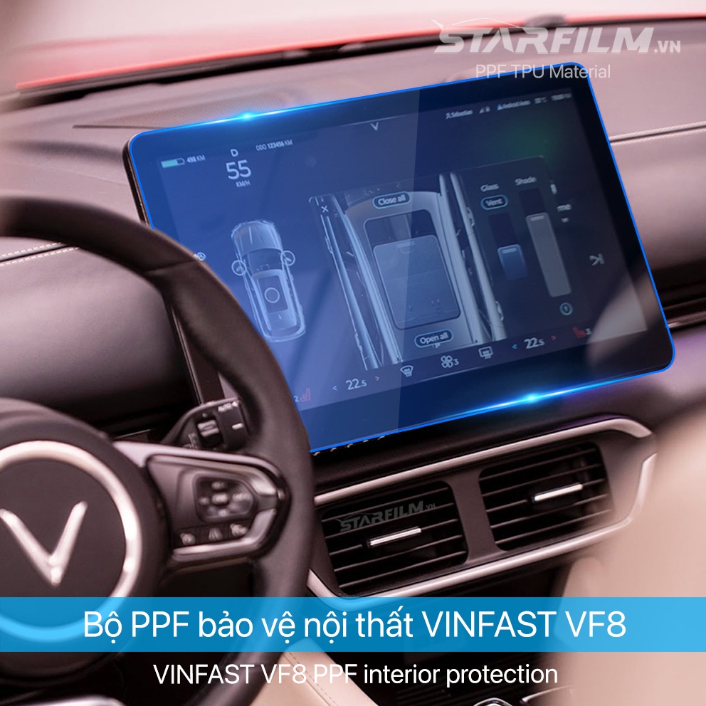 VINFAST VF8 PPF bảo vệ hộp số và màn hình STARFILM