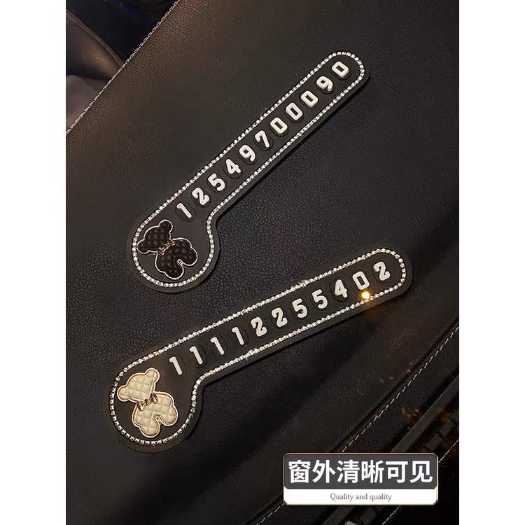 Bảng số điện thoại silicon viền đá hình nơ, gấu, hoa. Bảng số viền đá đặt tablo cao cấp