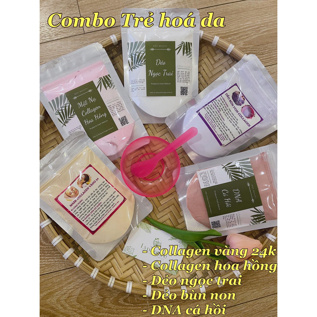 Combo Trẻ Hóa Da 5 loại bột mặt nạ giúp trẻ hóa da 500g