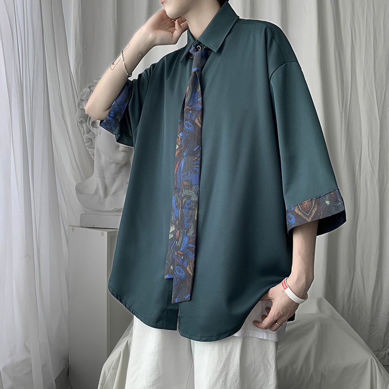 Áo Sơ Mi Tay Lửng Dáng Rộng Thoáng Khí Thời Trang Mùa Hè Hàn Quốc 2022