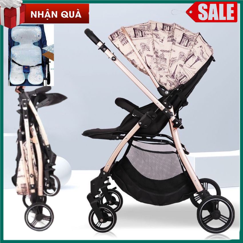 Xe đẩy gấp gọn cho bé sơ sinh trẻ em du lịch 2 chiều 3 tư thế ngồi nằm cho em bé đi siêu thị