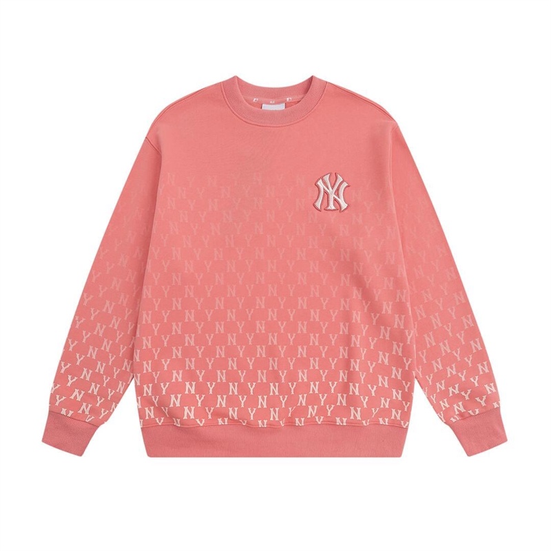 Áo Sweater Thể Thao Vải Cotton Màu Gradient Thêu Logo MLB NY Thời Trang Cho Nam Và Nữ