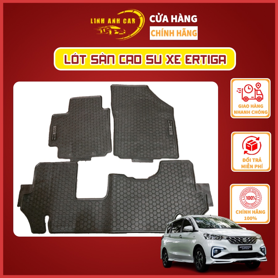 Thảm Sàn, Thảm Lót Sàn Cao Su Nissin Đúc Vân Tổ Ong Chuẩn Form Xe Suzuki Ertiga