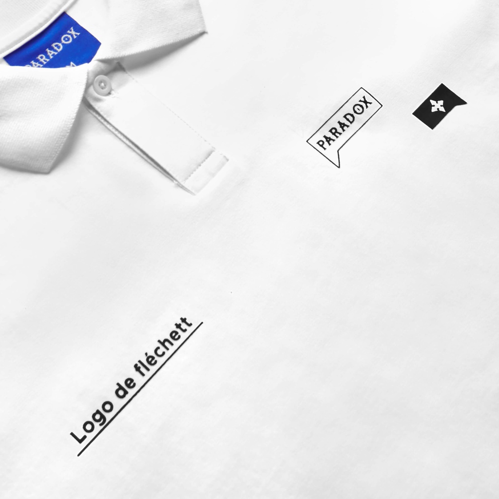 Áo thun có cổ Paradox tay lỡ MINI LOGO POLO - Trắng